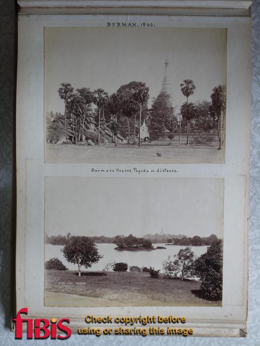 "Burmah 1899. Burmese Houses, Pagoda in distance."	
