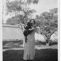 Ethel Cartner (nee Gillham) holding a dog