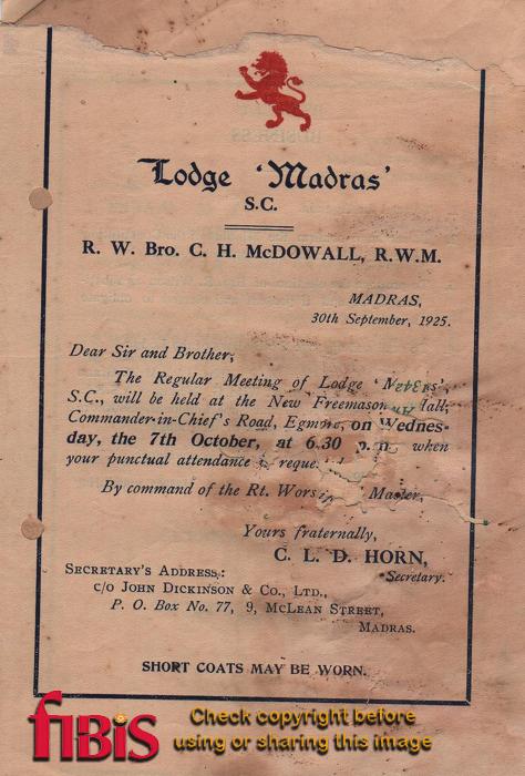 Madras summons 1925