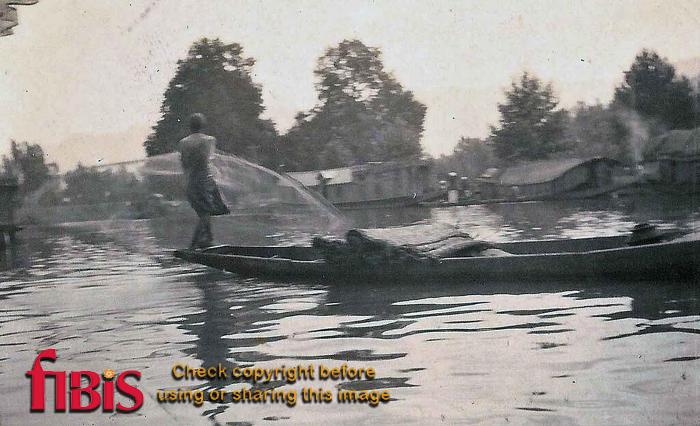 Catching fish Dal Lake, Kashmir 1920