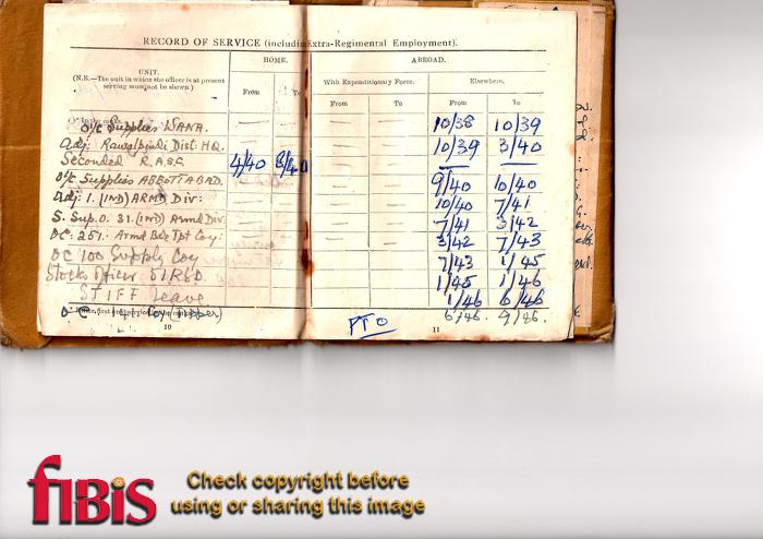 Record of Service from 1938 to 1946