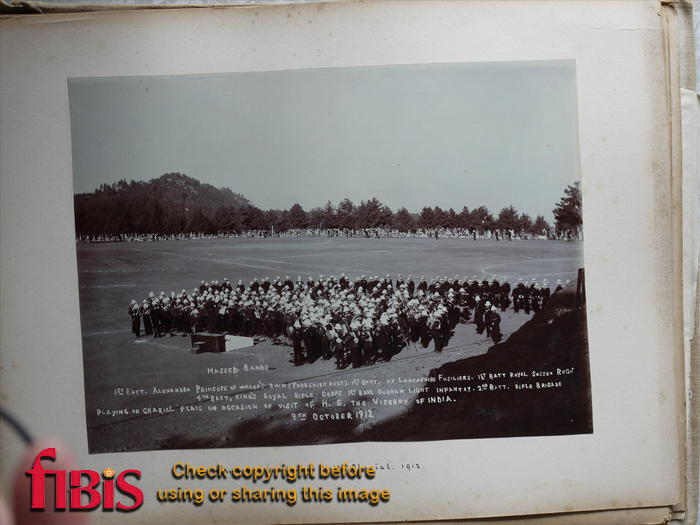 "Massed Bands, Viceroy's Visit Gharial 1912"	
