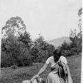 Indian lady with a dog