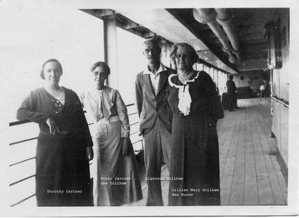 Cartner and Gillham family on board ship