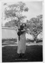 Ethel Cartner (nee Gillham) holding a dog