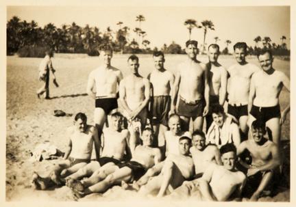 Soldiers from the 14th Army at Juhu Beach, Bombay 
