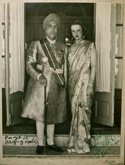 Maharaja Paramjit Singh, Tikka Raja, and Maharani Narindar Kaur (Stella Mudge) of Karputhala