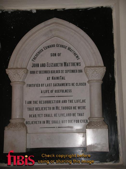 Memorial to Frederick Edward George Matthews St Francis Church.JPG