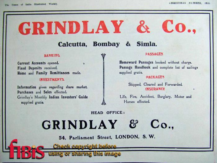 Grindlay & Co Advertisement 1918