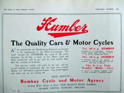 Humber Advertisement 1918
