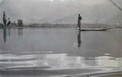 Spearing fish, Dal Lake, Kashmir 1920