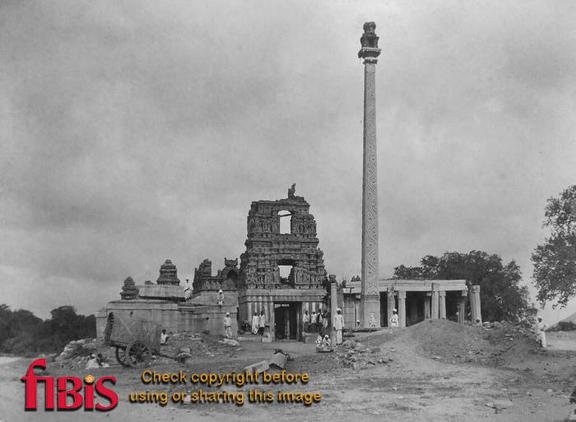 General View of the Temple & Monolith, Sompalle, India