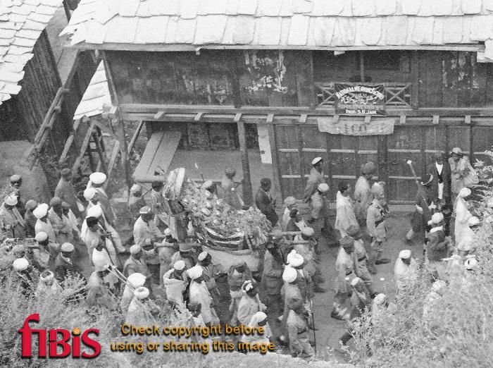 Dussehra Festivities passing the National Weaving Factory in Kulu, Kangra District 1930s