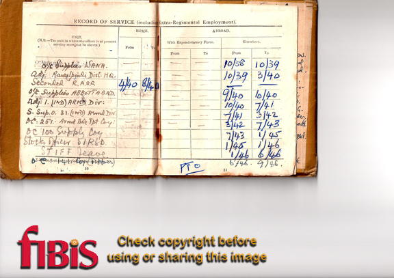 Record of Service from 1938 to 1946