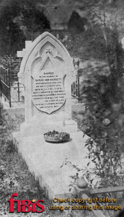 Memorial Sarah Ann Bassett d 1876