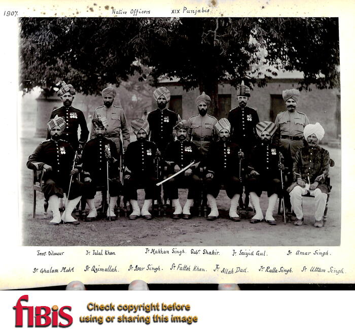 JarrettBlackAlbum050 Jullundar 1907 Native Officers XIX Punjabis 1