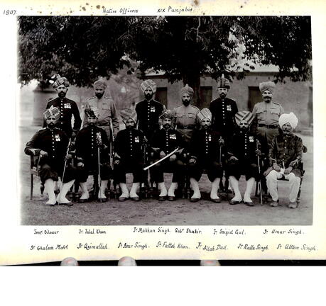 JarrettBlackAlbum050 Jullundar 1907 Native Officers XIX Punjabis 1