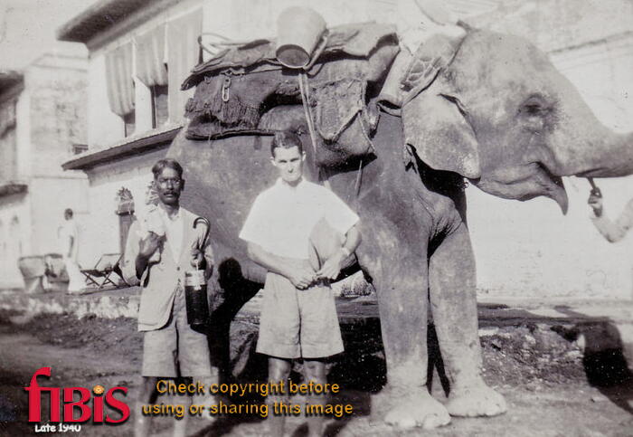 FA3 21 1 1940s Elephant and two unknown men 