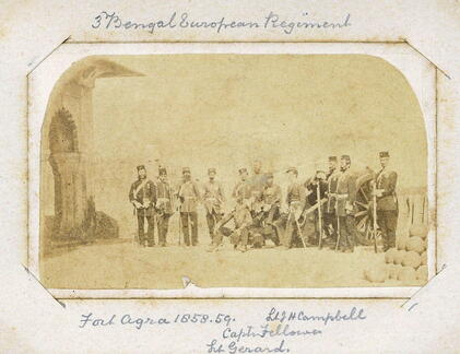 3 Bengal European Regt 1858 Lt H Campbell, Capt Fellowes, Lt Gerard